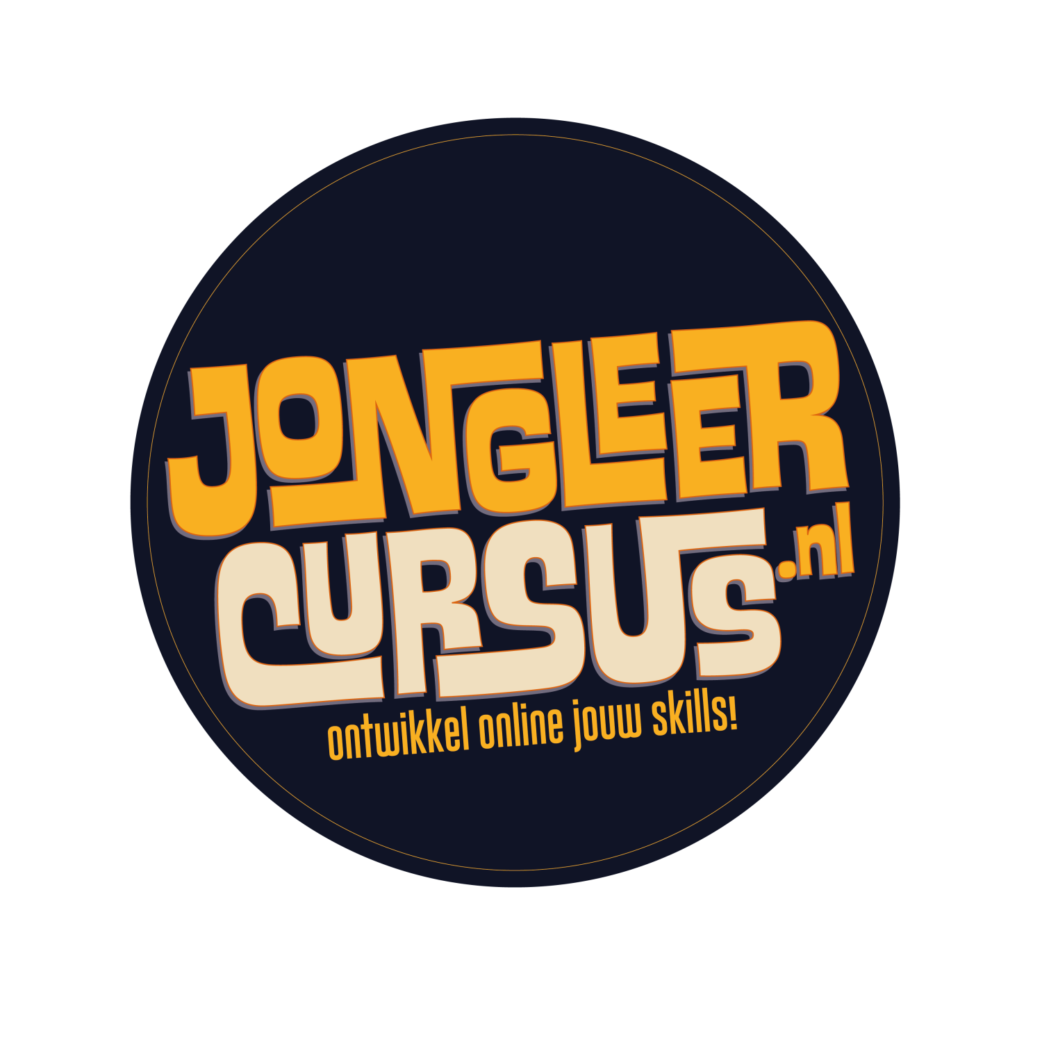 Jongleercursus logo geel blanco achtergrond